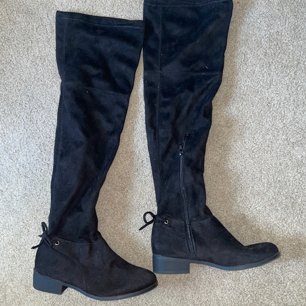 Soft black knee high boot